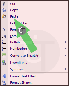 PowerPoint Context Menu of Mouse 