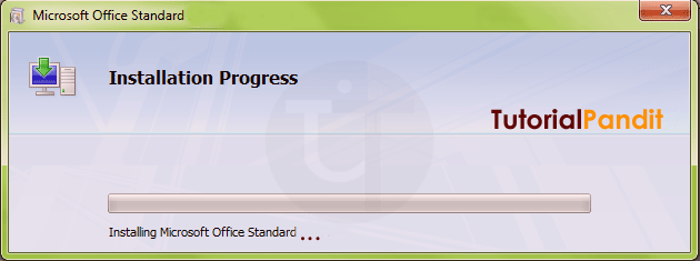 Installilng Progress of MS Office