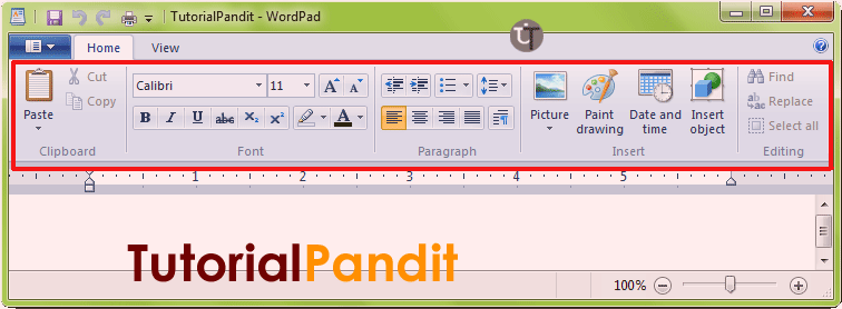 wordpad-home-tab