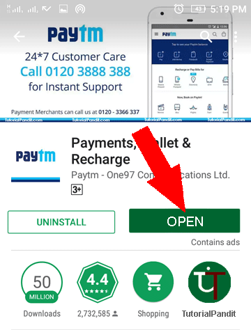 Open Paytm App
