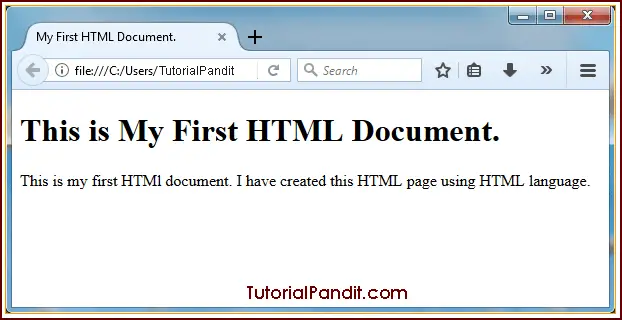 HTML Document in Browser.