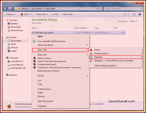 Open With Notepad Option