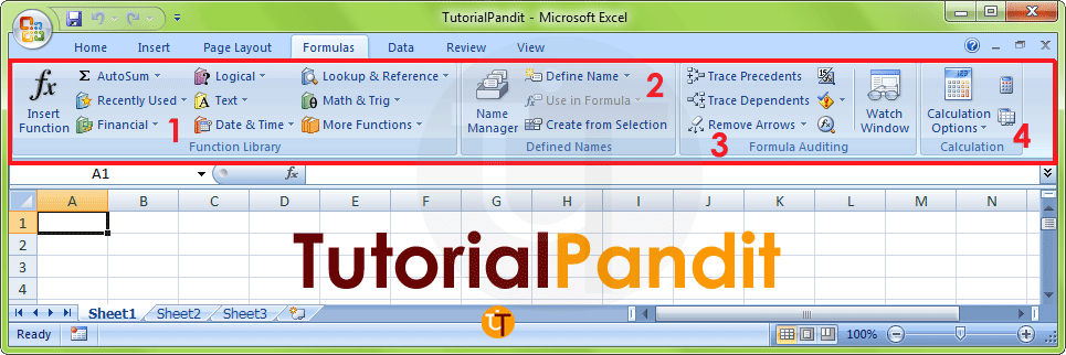 MS Excel Formulas Tab in Hindi