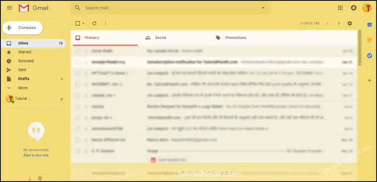 gmail dashboard after log in