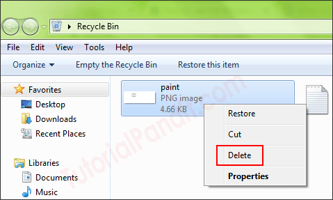 Delete Recycle Bin Data in Hindi