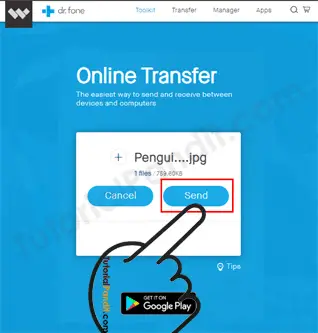 Click on Send Button to Transfer Data