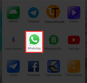 Tap to WhatsApp Icon to Launch App