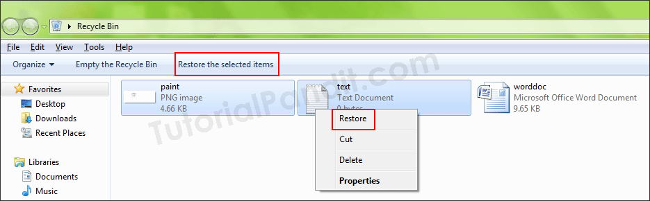Restoring Files from Recycle Bin Restore Files from Recycle Bin in Hindi