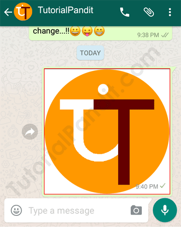 Sent Image Status on WhatsApp Conversation in Hindi