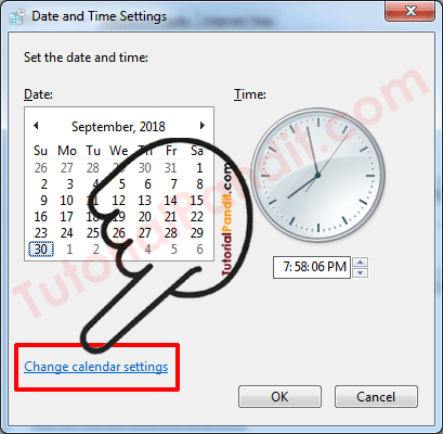 Click on Change calender settings Change calender settings in Hindi