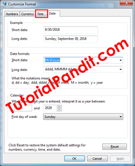 Click on Time Tab Customize Clock Format in Hindi