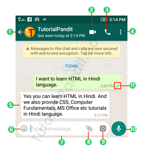WhatsApp Chat Interface in Hindi