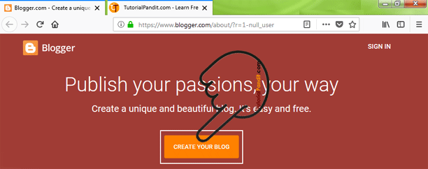Click on Create Your Blog