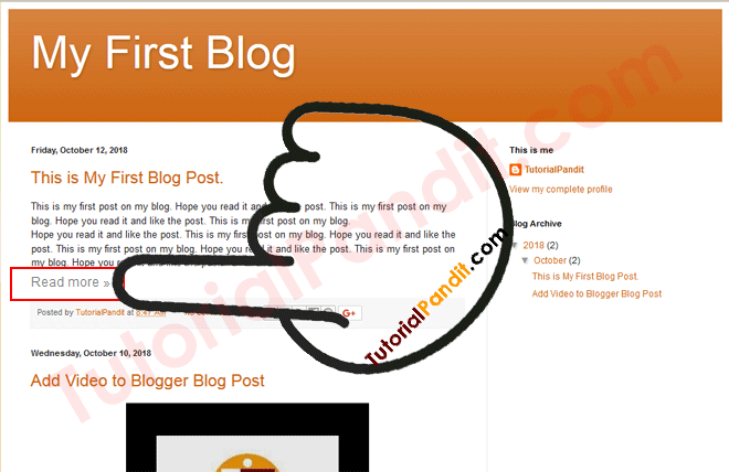 Read More Link in Blogger Blog