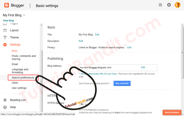 Blogger Blog Search Preferences Settings