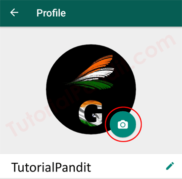 Tap on Camera Icon to Change WhatsApp DP