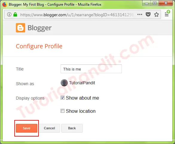Edit Blogger Author Profile to Show on Blogger Blog