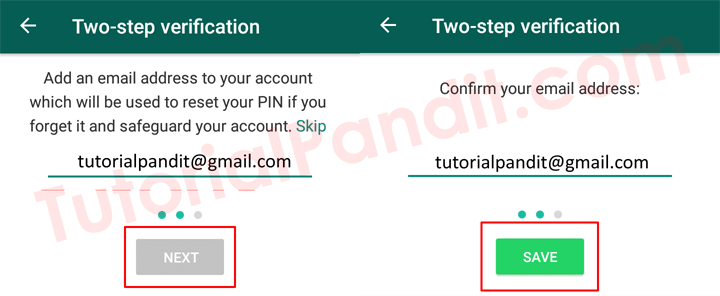 Add Email Address and Save