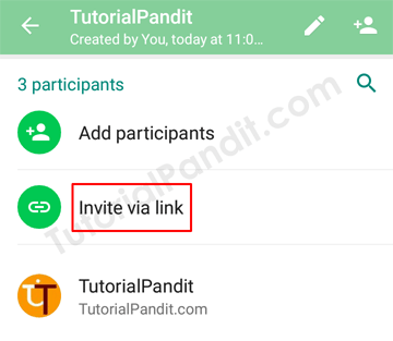 Create a Group Invite via link in Hindi
