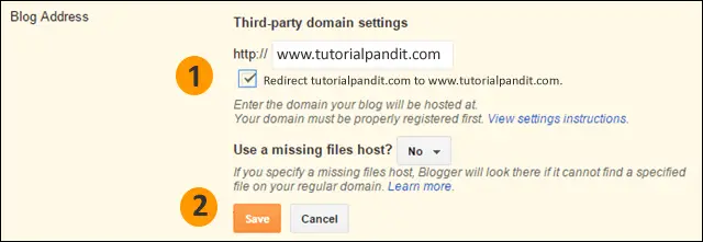 Redirects Blogger Custom Domain to www and Save 