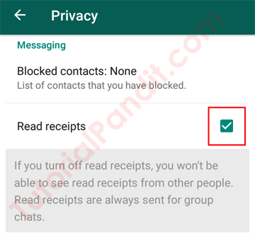 WhatsApp Read Receipts Settings