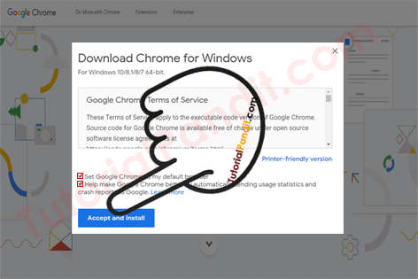 Accept Chrome Terms and Install