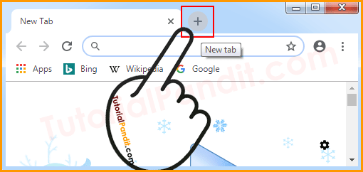 Click on New Tab Button form Tab Bar in Chrome Browser in Hindi