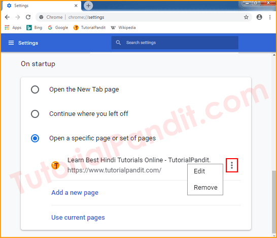 Edit Chrome Startup Page in Hindi
