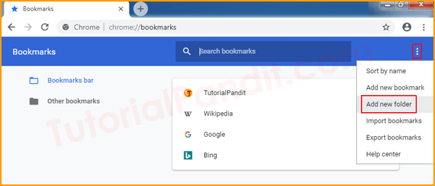 Add New Folder in Chrome Browser in Hindi
