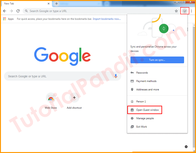 Select Guest Window to Open Guest Window in Chrome Browser in Hindi