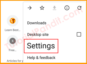 Tap on Settings from Chrome Menu