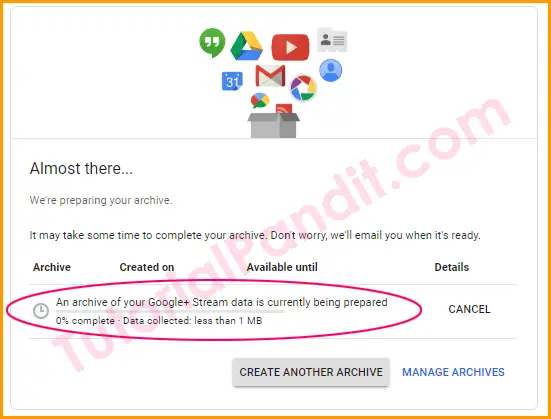 Google Plus Data Archive is Preparing to Download in Hindi