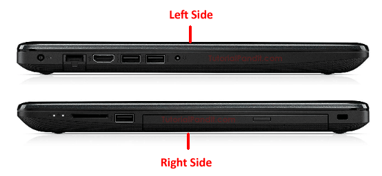 Laptop Side View and Parts Name