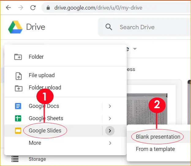 Opening Google Slides Using Google Drive