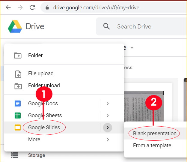 Opening Google Slides Using Google Drive