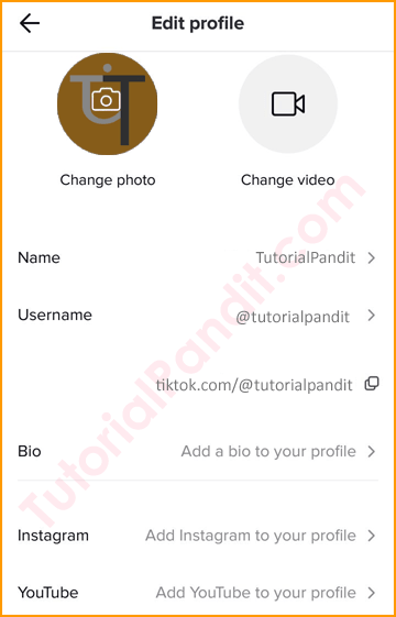 Edit and Update Your TikTok Profile