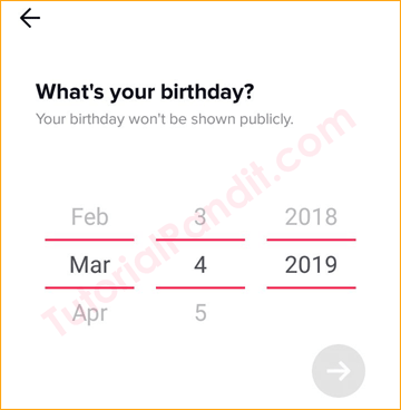 Type Your Date of Birth