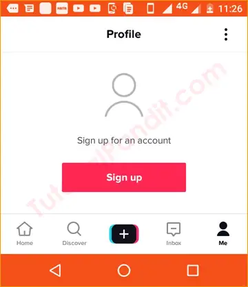 Tap on Sign up to Make TikTok Account