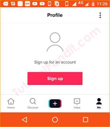 Tap on Sign up to Make TikTok Account