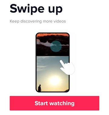 Swipe up to watch tiktok videos on your mobile