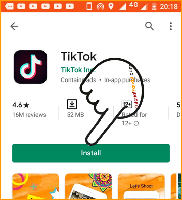 Tap to Install Button to Install TikTok on Your Mobile