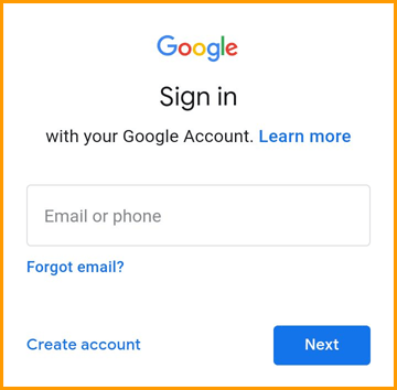 Enter Gmail ID to Login