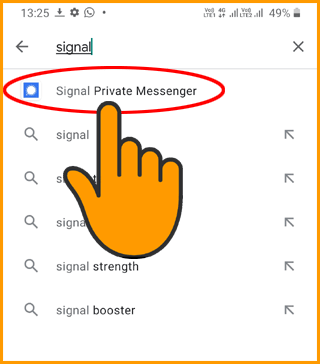 Search Signal App in Play Store and Tap on Signal Private Messenger