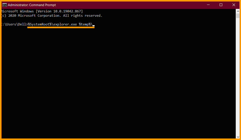Typing Commands in Command Prompt