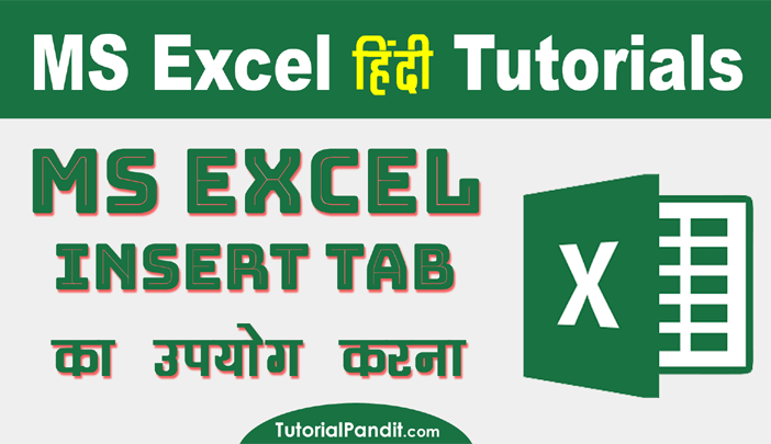 Using Excel Insert Tab in Hindi