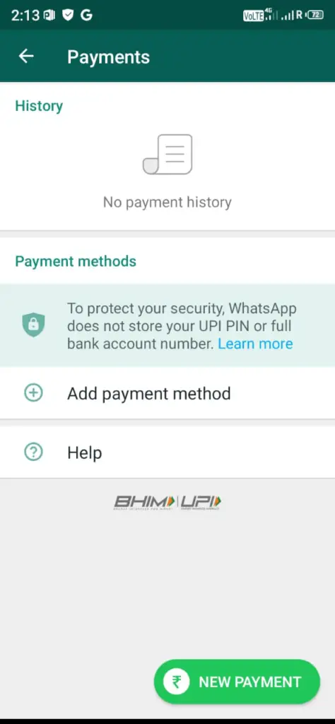 New WhatsApp Payment