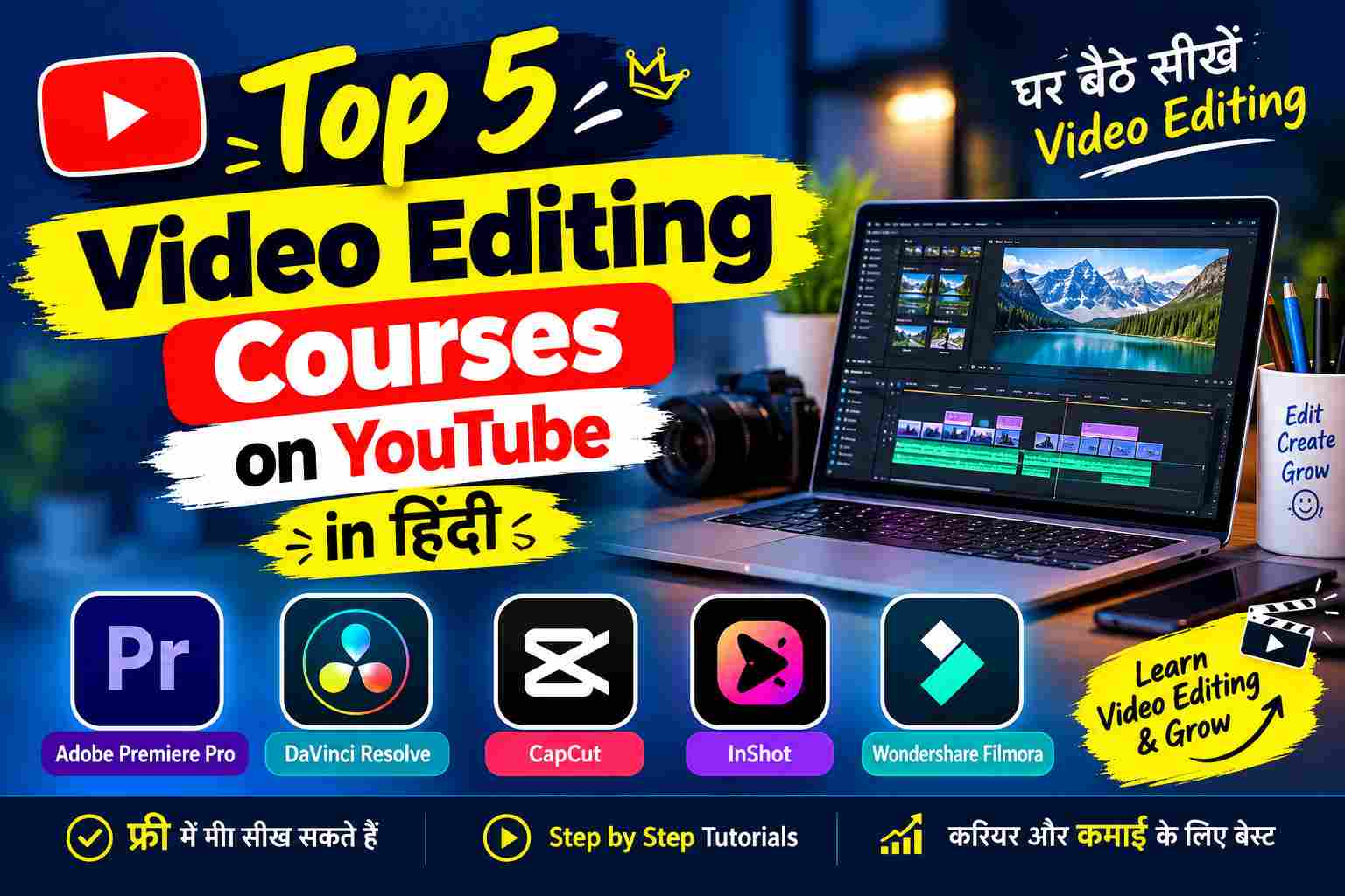 Top 5 Video Editing Courses on YouTube in Hindi
